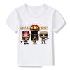 Children Print Slash Rock Band Gun Roses T-shirt O-Neck Short Sleeves Summer Boy&Girl Cool Casual Tee Baby T Shirt Fashion Tops
