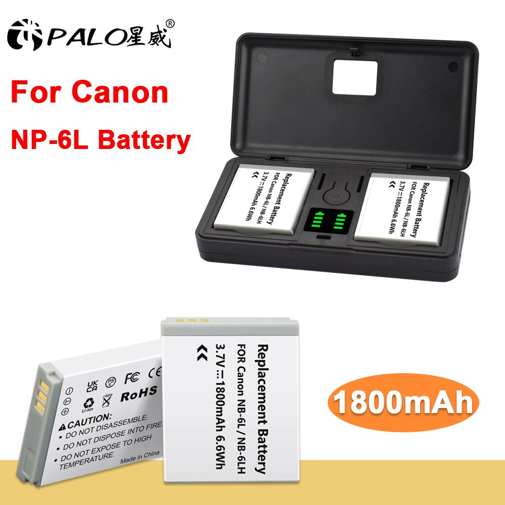 PALO 1800mAh NB 6L NB-6L NB6L Camera Battery+fast Charger For Canon PowerShot D30 D10 S120 S90 SX700HS SX280HS IXUS210 SD3500IS