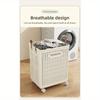 Foldable Laundry Basket with Wheels Stylish Home Clothes Hamper Storage Organizer