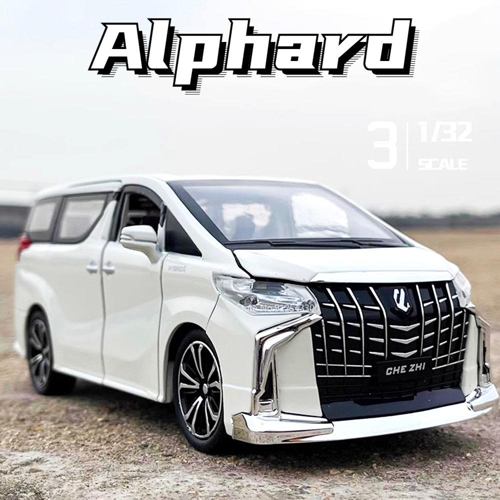 1:32 Scale Alphard Land Cruiser Toy Car Model Alloy Diecast Sound Light Pull Back Simulation Vehicle Models Boy Collectible Gift