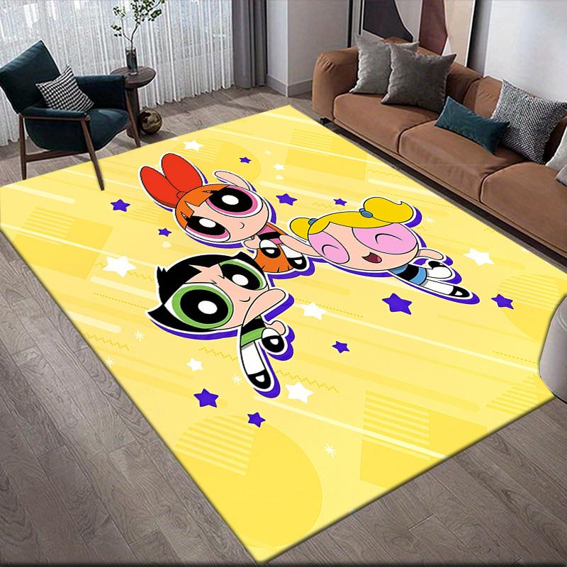 The Powerpuff Girls anti-slip rug, rectangular carpet for living room, bedroom and sofa area