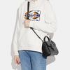 Coach Morgan 21 Removable Shoulder Strap Buckle Closure Leather And Suede Crossbody Bag Small Women Handbags Black CF321-QBM2
