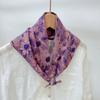 55x55cm Soft Retro Soft Cotton Square Scarf for Women Neckerchief Cotton Headscarf Floral Printed Scarf Hijabs