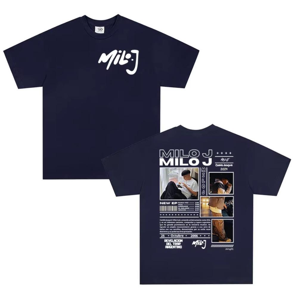 Rapper Milo J Tour 2026 Album T Shirts Mens High Quality Fashion Short Sleeve Tshirt Unisex Oversized Cotton Tshirt Streetwear