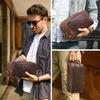 CONTACT'S Genuine Leather Vintage Cosmetic Bag for Men Make Up Bag Travel Bag Male Toilery Bag Wash Bag