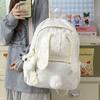 Schoolbag New High-value Polka Dot Rabbit Ear Backpack for Primary School Students, Cute Large-capacity Travel Backpack for Women