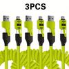 3pcs 4-in-1High-Speed Charging Cable USB Cable Travel Car Charging The Best Choice Spring Telescopic Charging Cable for SamSung Xiaomi for Huawei OPPO