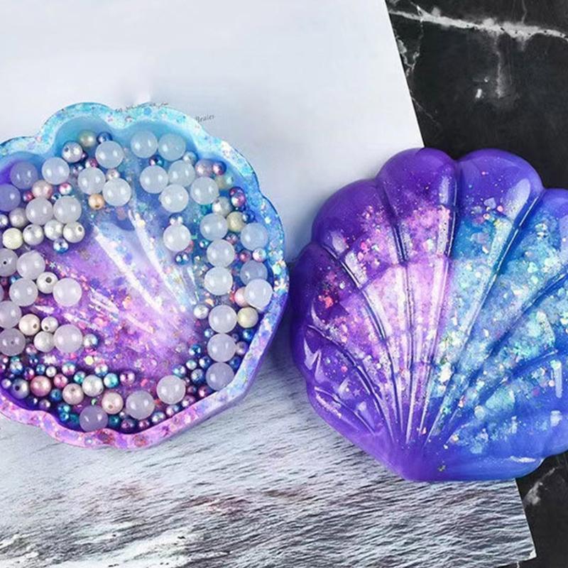 Seashell Resin Box Molds with Lids,3D Jar Silicone Mold,Trinket Storage Container Box Mold for Resin Casting Home Decor