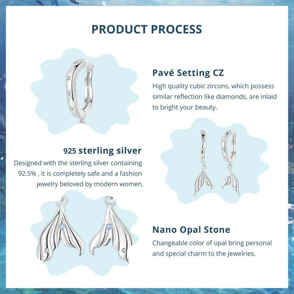 BAMOER 925 Sterling Silver Hoop Earrings for Women, Dainty Gold Plated Earring Hypoallergenic Fish Tail Earring Gift