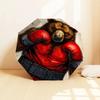 Boxing Bear with Boxing Gloves - Automatic Opening Umbrella, Portable Folding Design, 8-Rib Iron Frame Outdoor Umbrella, Ideal Gift for Fans