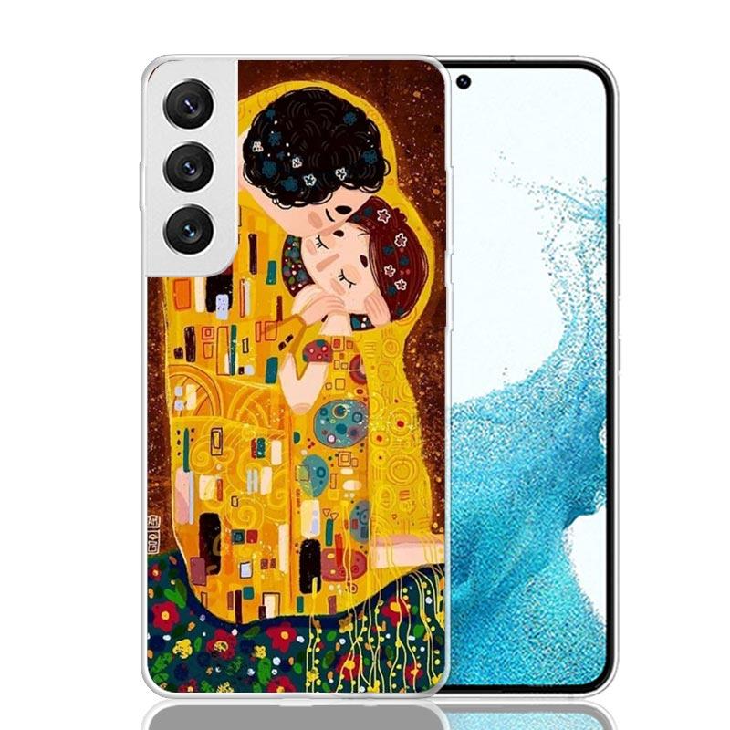 Kiss by Gustav Klimt Desig Phone Case For Samsung Galaxy S25 Edge S24 S23 S22 S21 FE S20 Ultra S10 Plus + Art Customized Coque C