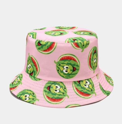 2021 New Print Pattern Reversible Watermelon Fishermen Cap Bucket for Women Men Outdoor Fashion Dress