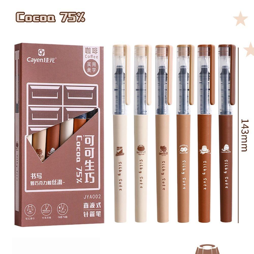 6PCS/Set Replaceable Refill Gel Pen 0.5mm Black Ink Large-capacity Neutral Pen Quick-drying Signature Pens Students