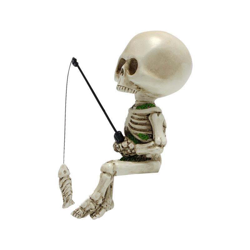 

Creative Skull Fish Tank & Flower Pot Halloween Resin Ornament 8*10*15CM per box