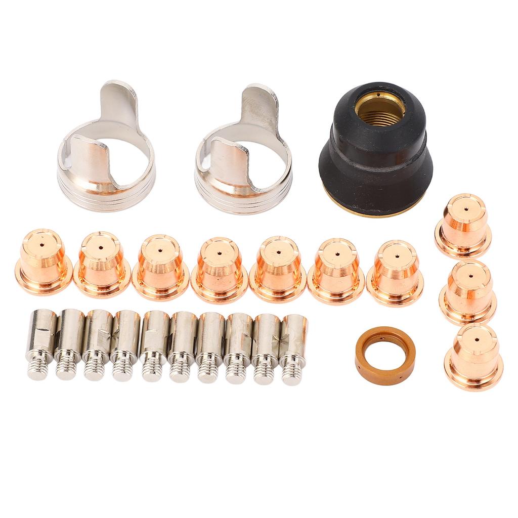 24Pcs Plasma Cutting Torch Tip Kit Consumables for IPT‑60 PT‑60 IPT‑40 Cutter Electrode Shield Cap Stand Off Swirl Ring