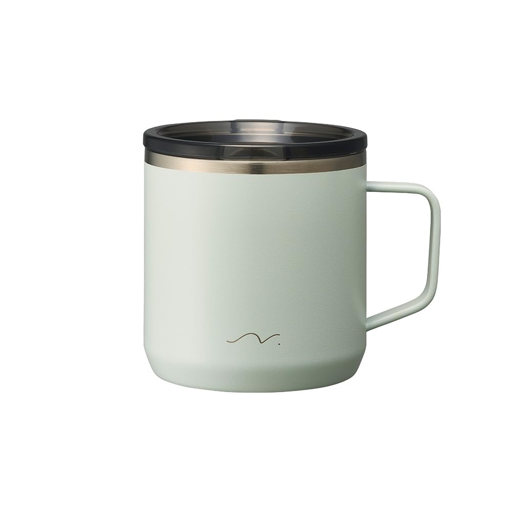 Doshisha's "Nigoro" Mug, 300ml, Vacuum Insulated, Keeps Hot or Cold, with Lid, Stainless Steel, Mint, COMFY