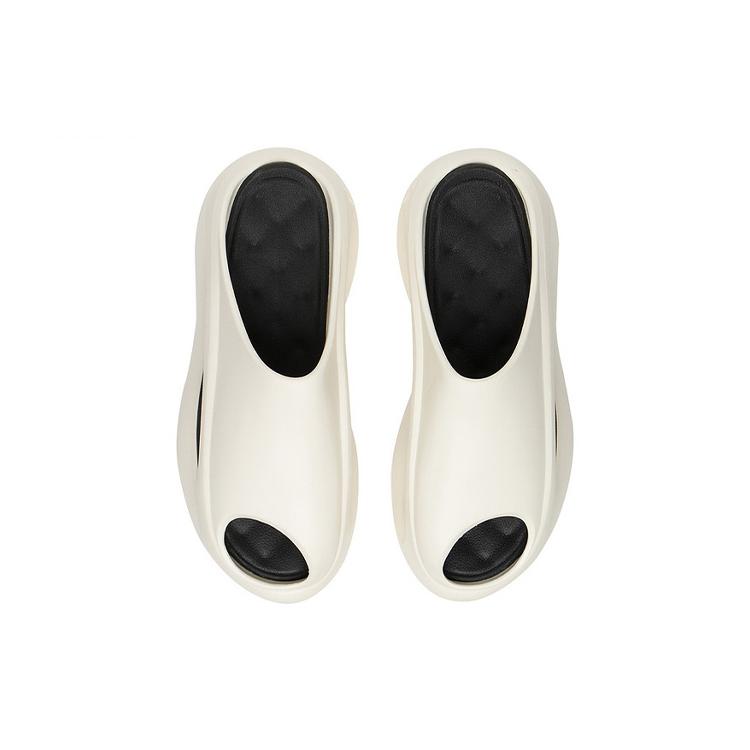 Li Ning Quiet Abrasion Resistant Slide Slippers Unisex White Black AZST001-1