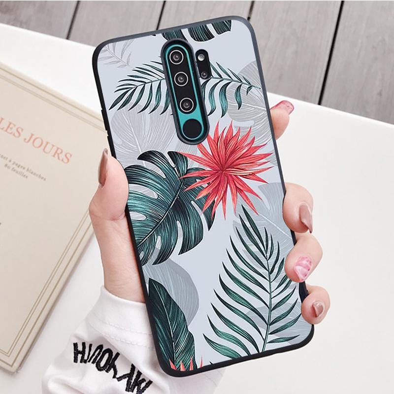 Retro květina z banánového listu, černý silikonový kryt na telefon pro Redmi Note 8 7 Pro S 8T pro Redmi 9 7A