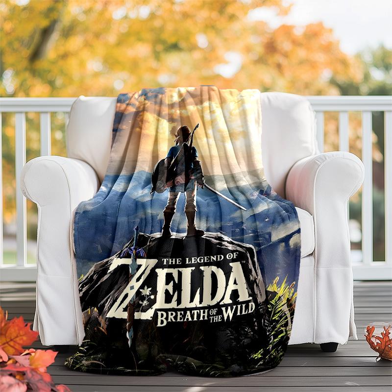 1pc Game Zelda Theme Blanket - Digital Print, Polyester, Cozy for All Seasons, Perfect for Outdoor, and Travel