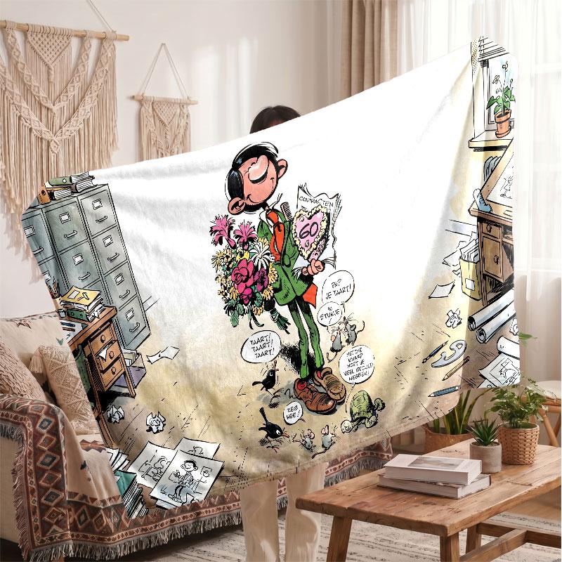 Warm Flannel BlanketGaston Lagaffe Soft Cozy Throw Blanket for Bedroom Couch