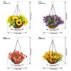 Artificial Flower Hanging Basket With Silk Flowers For Home Decor And Living Room Display