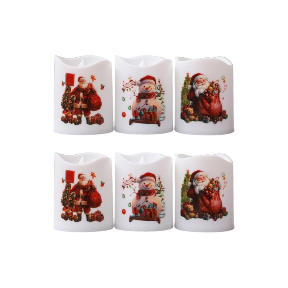 6pcs Christmas Tree Wind Lantern Santa Claus Snowman Merry Christmas Decor  Party Favors