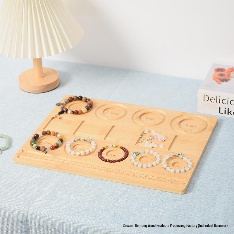 Solid Wood Jewelry Design & Storage Board for DIY Beading with Measuring Scale