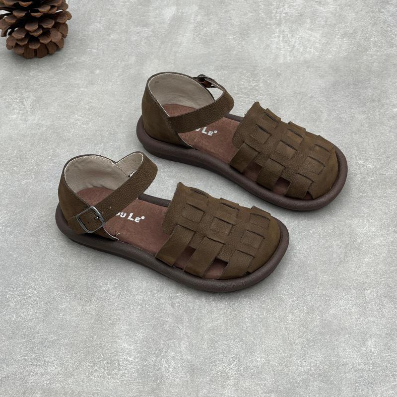 Anti-slip Shoes, Large Size, New Style, Round Toe, Flat Bottom, Women's Sandals