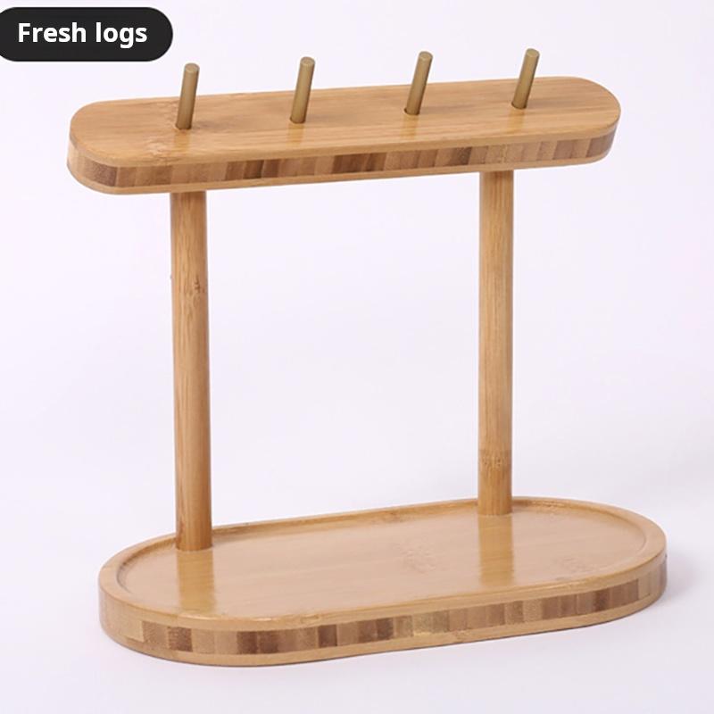 1pcs Wooden Storage Rack Key Holder Solid Wood Tabletop Decorative Storage Can Hold Jewelry Creative Decorative Items