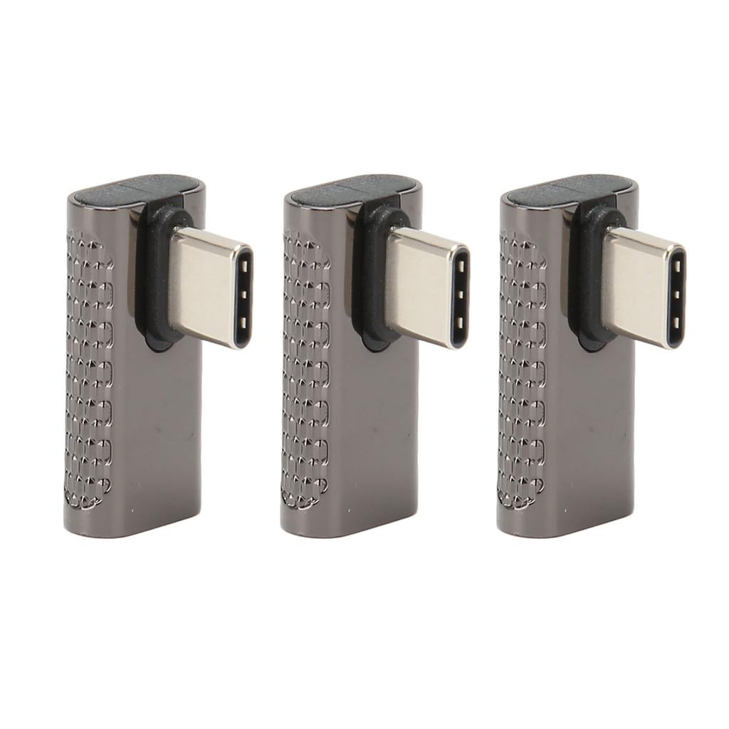 3Pcs USB C Right Angle Adapter Female To Male 20Gbps 8K 60Hz Middle Bend Type C 4.0 Adapter for PC