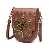 Medieval Retro Pu Heavy Industry Dumpling Bag Niche Women'S Shoulder Oblique Span Mobile Phone Change Bag