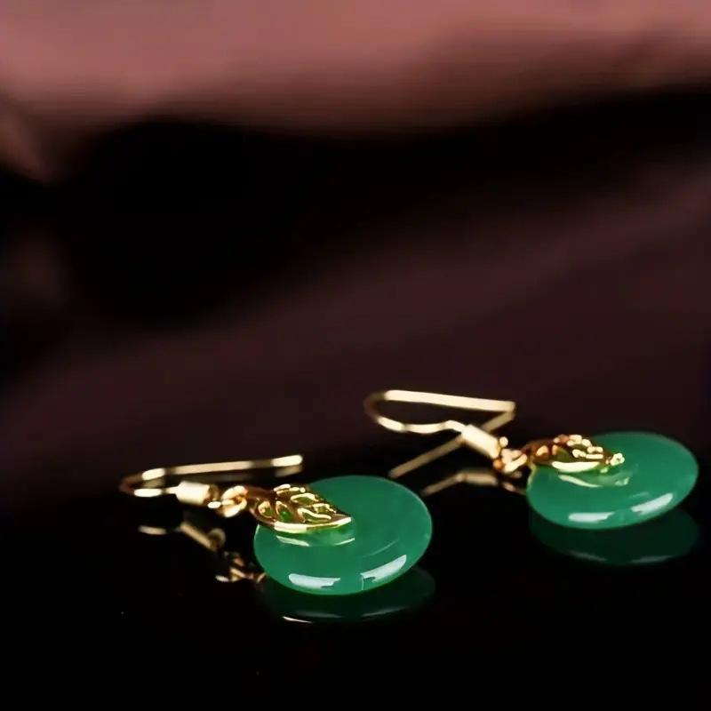 New Chinese Earrings For Women, Imitation Jade Classical Jewelry, Ancient Elegant Temperament Earrings