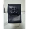 Used Leather Cigarette Card Case Accessory Chanel Caviar Skin