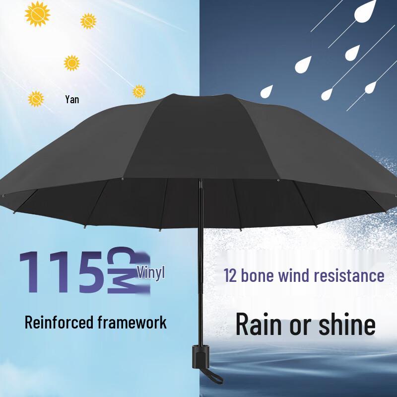 Shixun 12-Rib Large Folding Sun/Rain Umbrella