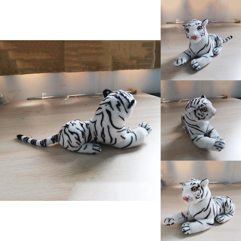Large Realistic White Tiger Plush Animal 30cm Hairy Stuffed Toy Perfect For Kids