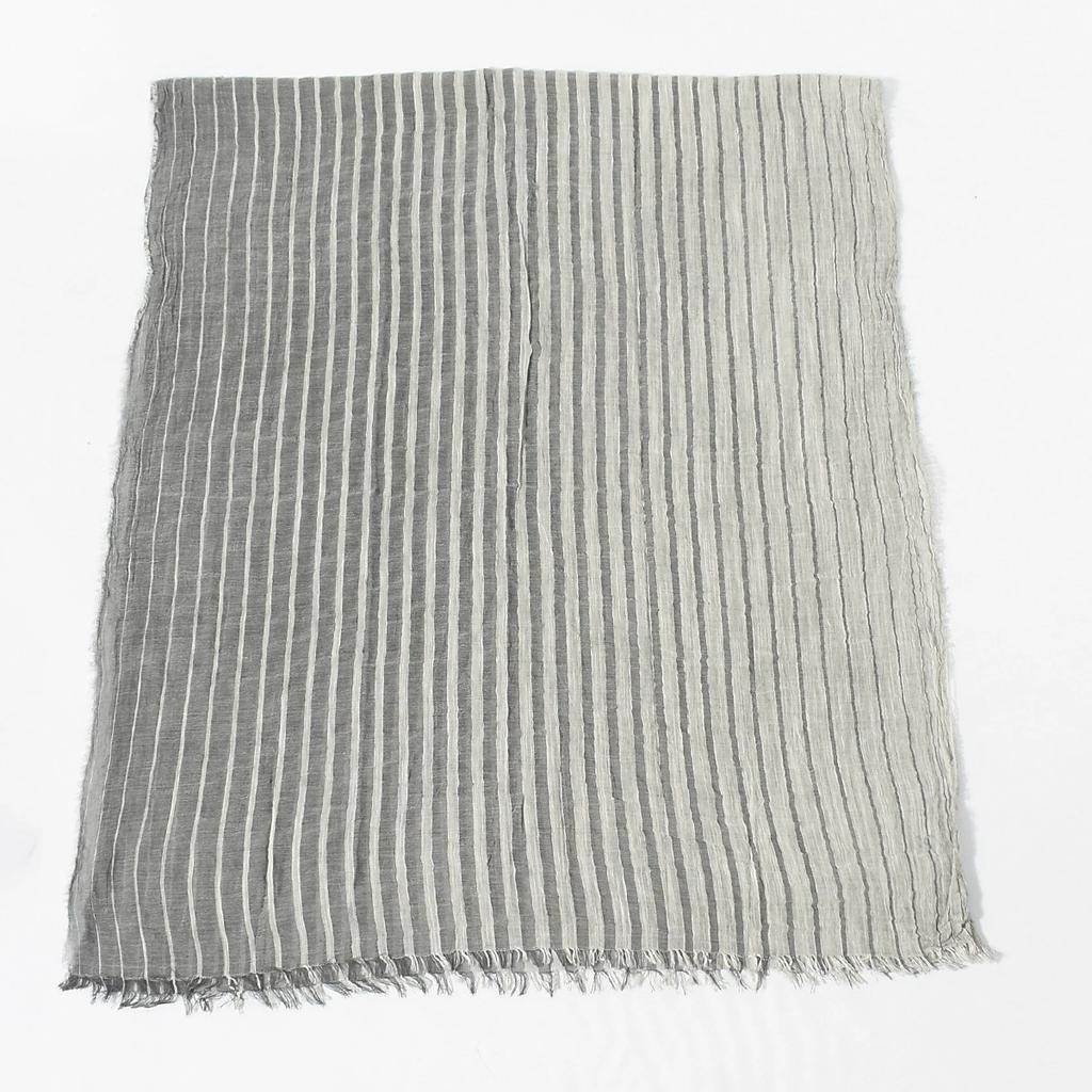 New Gradient Color Vertical Stripe Large Size Scarf for Men Dirty Dye Fringe Gradient Color Cotton Scarf/Shawl