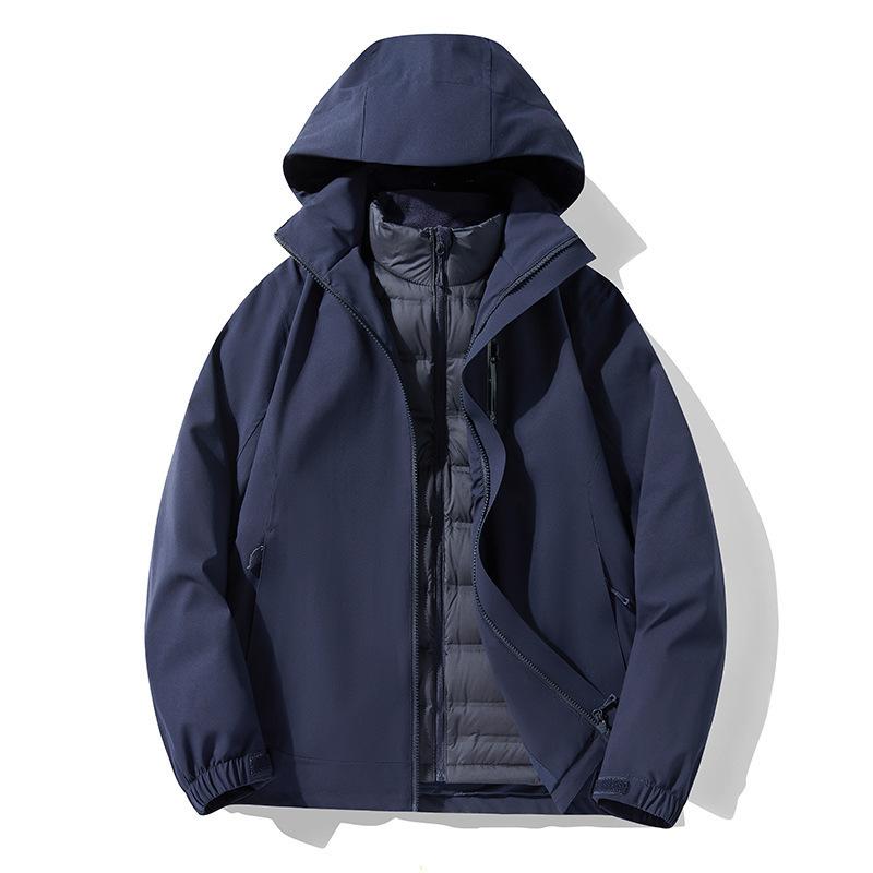 Jacket Men's and Women's New Outdoor Windbreaker Removable Feather Tank Large Size Mountaineering Suit