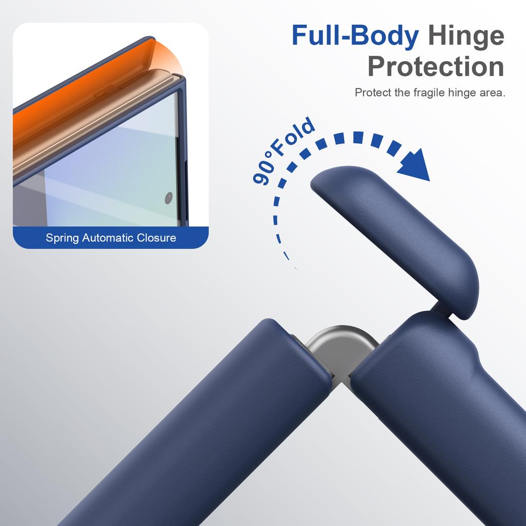 For Samsung Galaxy Z Fold 8 Ultra 8/7/6/5/4 Full Cover Magnetic Case with Tempered Glass Front Film Anti-Fingerprint Phone Case