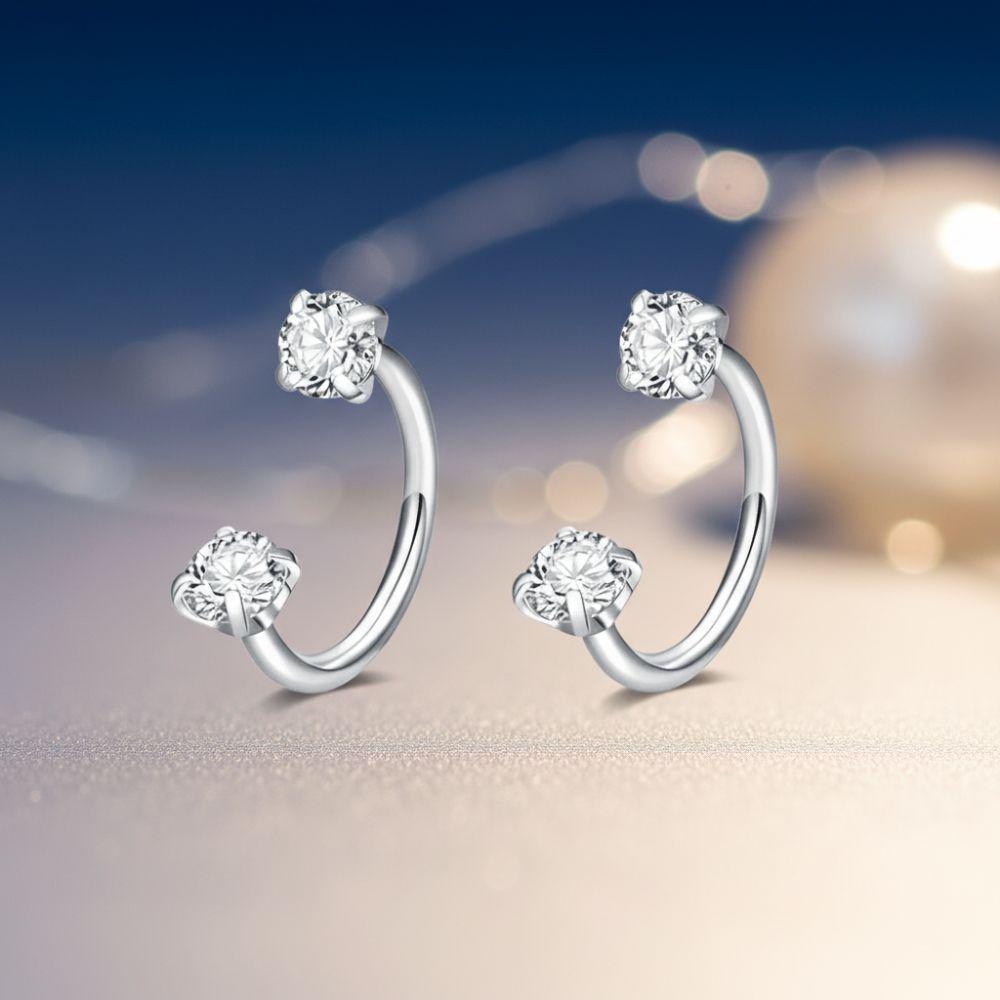 2 PCS Stainless Steel Nose Ring C Shaped Daith Piercing Jewelry Cartilage Helix Earrings Party