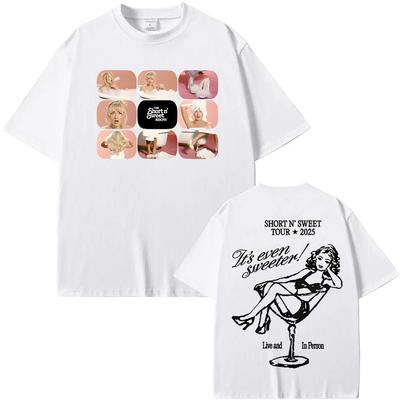 Short N Sweet TV Grid Residency TShirt Sabrina Carpenter Same As Official Website 100Cotton High QualityTeeshirt Comfortable