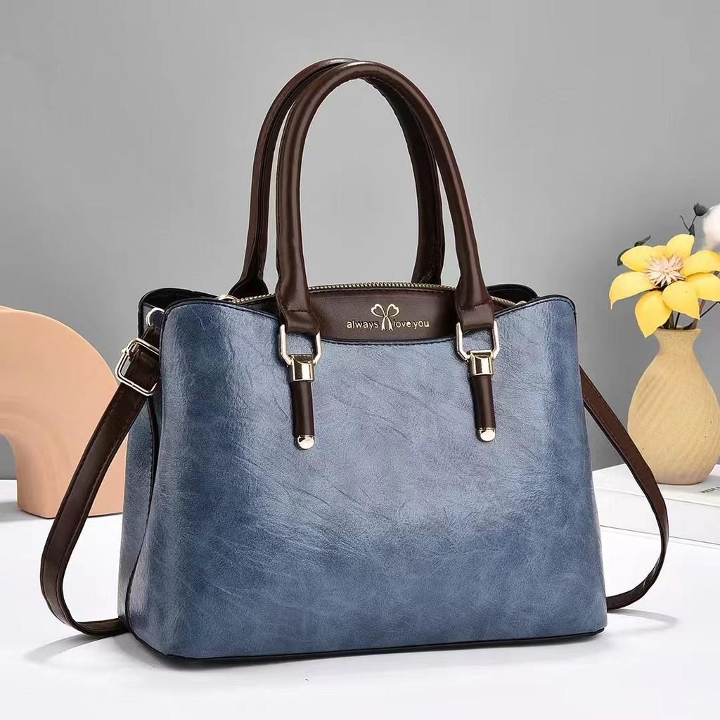 

Versatile Large Capacity Bucket Style Handbag For Women In Elegant Colors For Daily Use синій