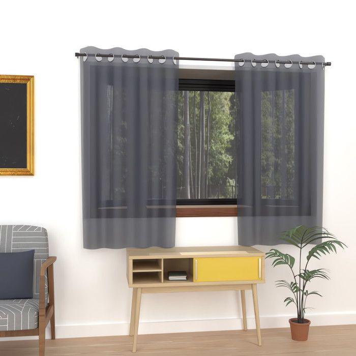 Eyelet Voile 135x180 Cm ALIX Jean Blue, by Soleil D'ocre