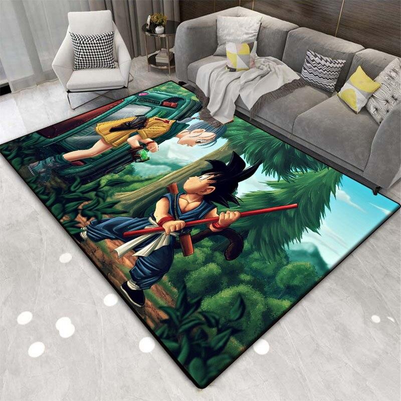 Imprimare 3D sufragerie pătrat desen animat japonez DragonBall covor joc baie bucătărie preș covor multifuncțional antiderapant.