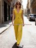 V-neck Off-shoulder Suit: Cross-border Slim Fit Vest & Straight-leg Pants Two-piece Set
