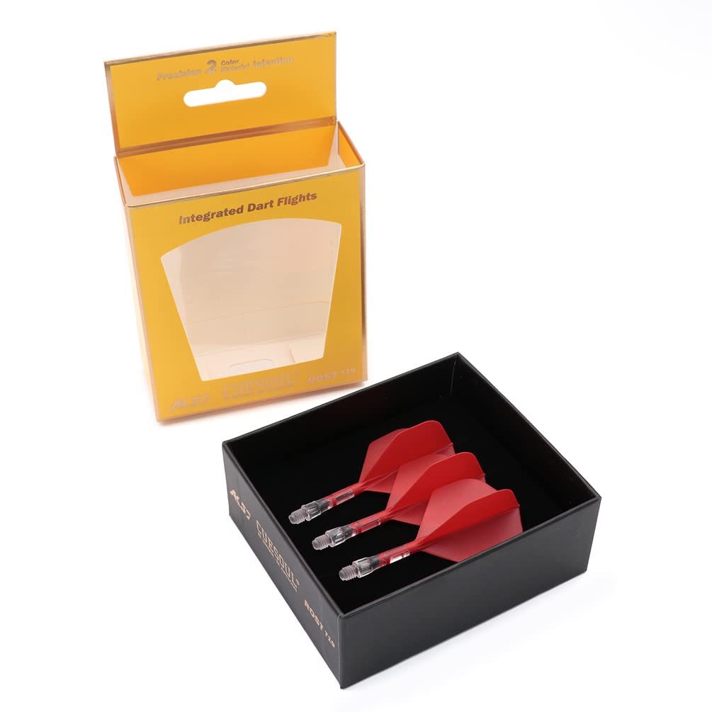 Cuesoul ROST T19 Shaft Integrated Big Standard Red Clear Small Two-Tone Dual-Material Flights, Shape, 3-Club Set, Flights, Shafts, (CS-AK57DB2S)