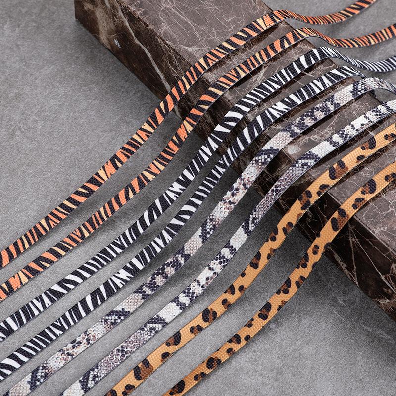 Klasické zvířecí vzor tkaničky s potiskem kreativní unisex tenisky plátěná krajka do bot Plochá leopardí zebra tygr had tkaničky do bot