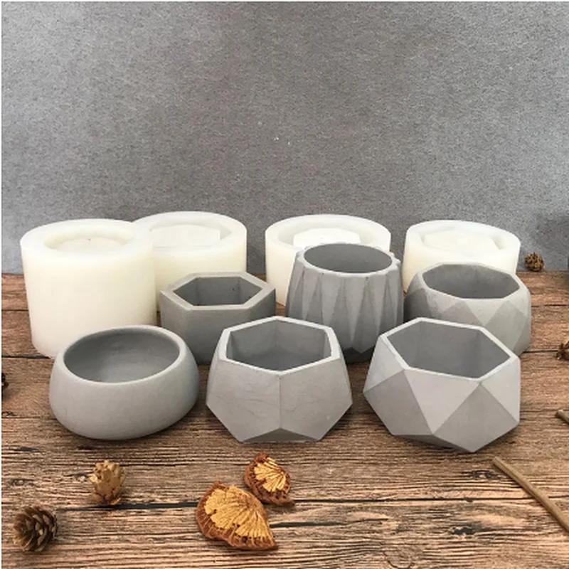 Handmade Diy Molds for Plaster Pot ,concrete Flower Pot Molds Succulent Plants Pot Silicone Molds Nordic Style ZM901