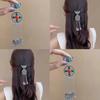 Metal Crescent Shape Tassel Hairpin Silver Hanfu Hair Fork Antique Ethnic Style Hair Stick  Women