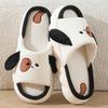 Linen slippers cute puppy cotton and linen four-season slippers couple soft bottom non-slip sweat-absorbing slippers
