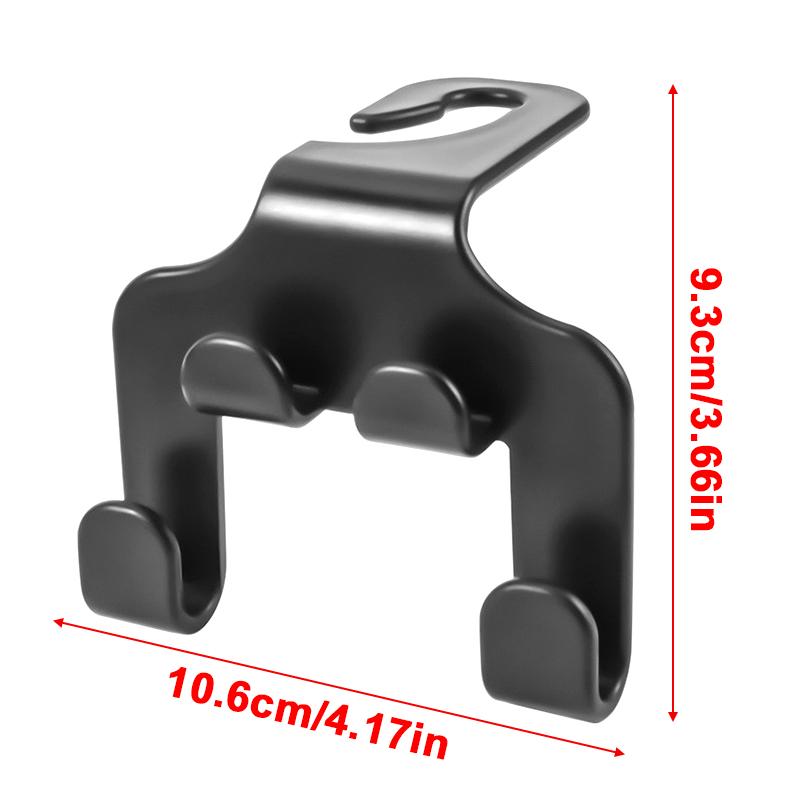 4pcs Multifunctional Car Seat Back Hook Double Head Phone Hanger Headrest Hanging Bag Storage Hanger Car Interior Accessories